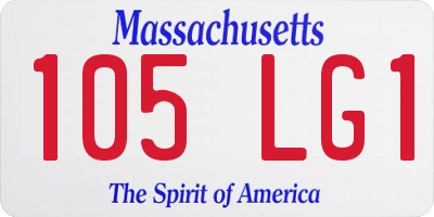 MA license plate 105LG1