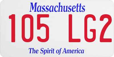 MA license plate 105LG2
