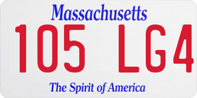 MA license plate 105LG4