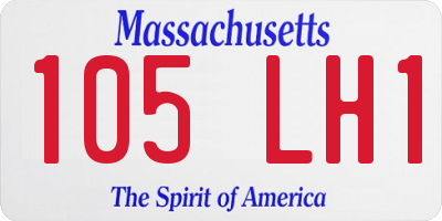 MA license plate 105LH1