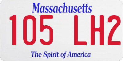 MA license plate 105LH2