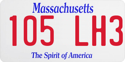 MA license plate 105LH3
