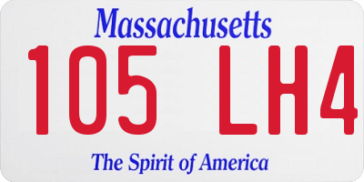 MA license plate 105LH4