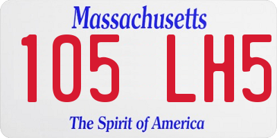 MA license plate 105LH5