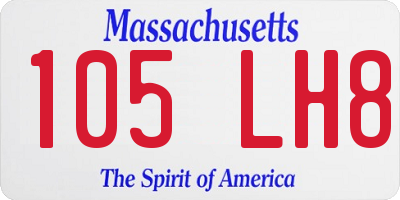 MA license plate 105LH8