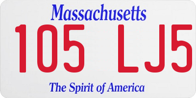 MA license plate 105LJ5