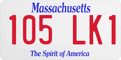 MA license plate 105LK1