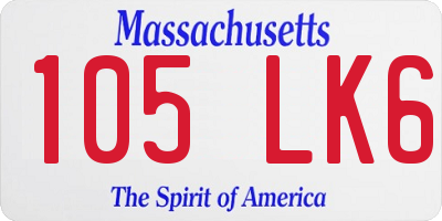 MA license plate 105LK6