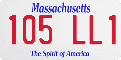 MA license plate 105LL1