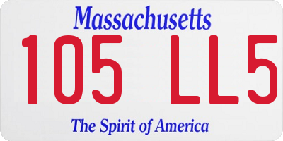 MA license plate 105LL5