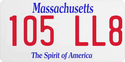 MA license plate 105LL8