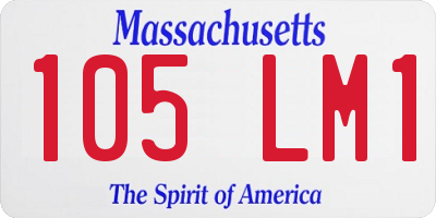 MA license plate 105LM1