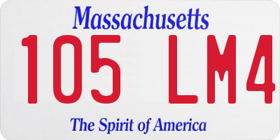 MA license plate 105LM4