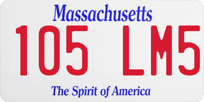 MA license plate 105LM5