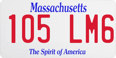 MA license plate 105LM6