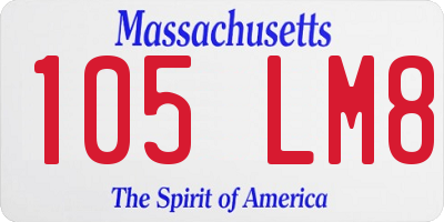 MA license plate 105LM8