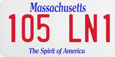 MA license plate 105LN1