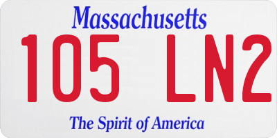 MA license plate 105LN2
