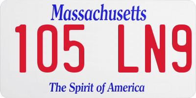 MA license plate 105LN9