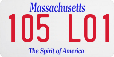 MA license plate 105LO1