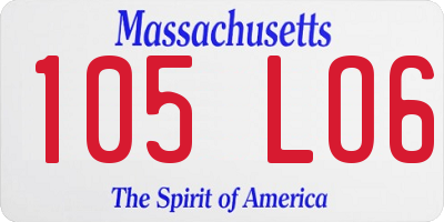 MA license plate 105LO6