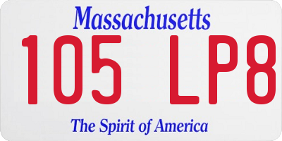 MA license plate 105LP8