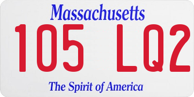 MA license plate 105LQ2