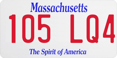MA license plate 105LQ4