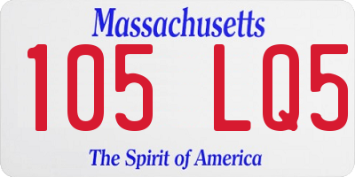 MA license plate 105LQ5