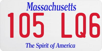MA license plate 105LQ6