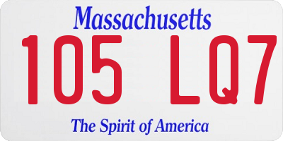 MA license plate 105LQ7