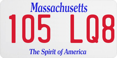 MA license plate 105LQ8