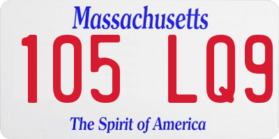 MA license plate 105LQ9