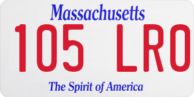 MA license plate 105LR0