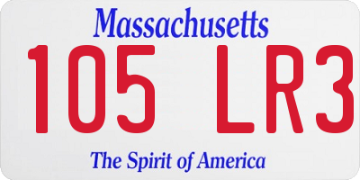 MA license plate 105LR3
