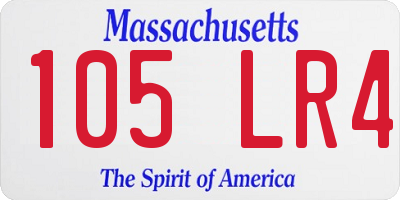 MA license plate 105LR4