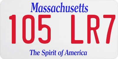 MA license plate 105LR7