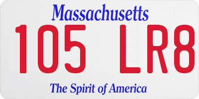 MA license plate 105LR8