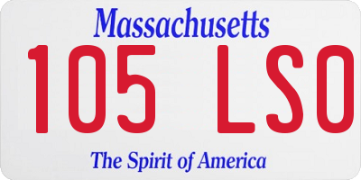 MA license plate 105LS0