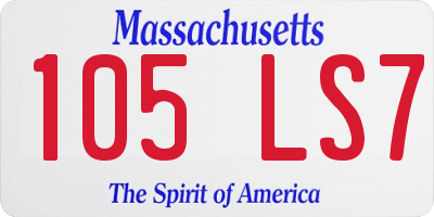 MA license plate 105LS7