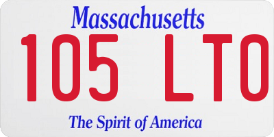 MA license plate 105LT0