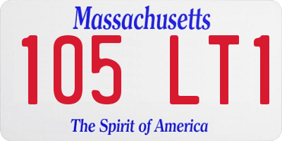 MA license plate 105LT1