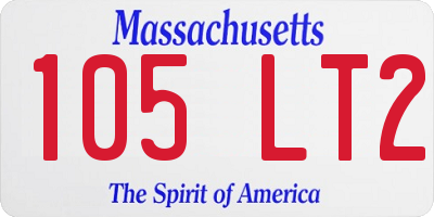 MA license plate 105LT2