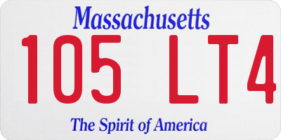 MA license plate 105LT4