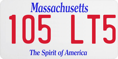 MA license plate 105LT5
