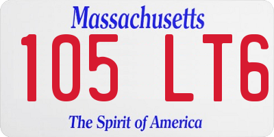 MA license plate 105LT6