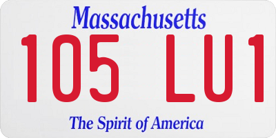 MA license plate 105LU1