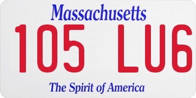 MA license plate 105LU6
