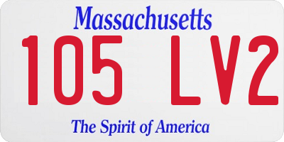 MA license plate 105LV2