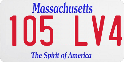MA license plate 105LV4